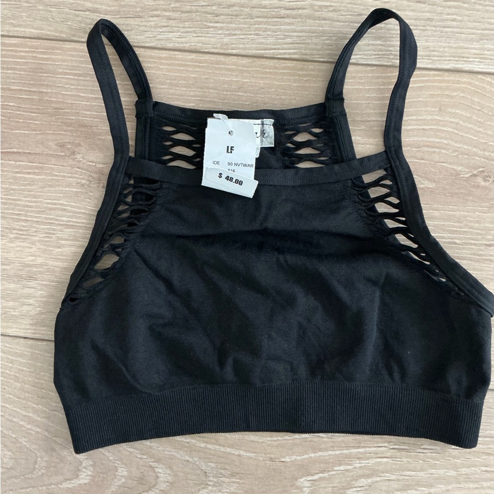 Black bralette crop top one size